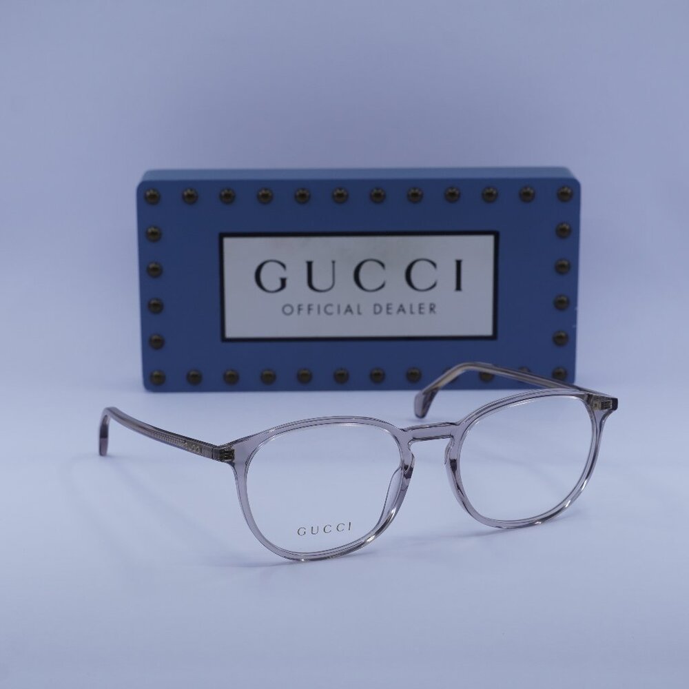 Gucci GG0551O 019 Square 55mm Eyeglasses - Transparent Grey